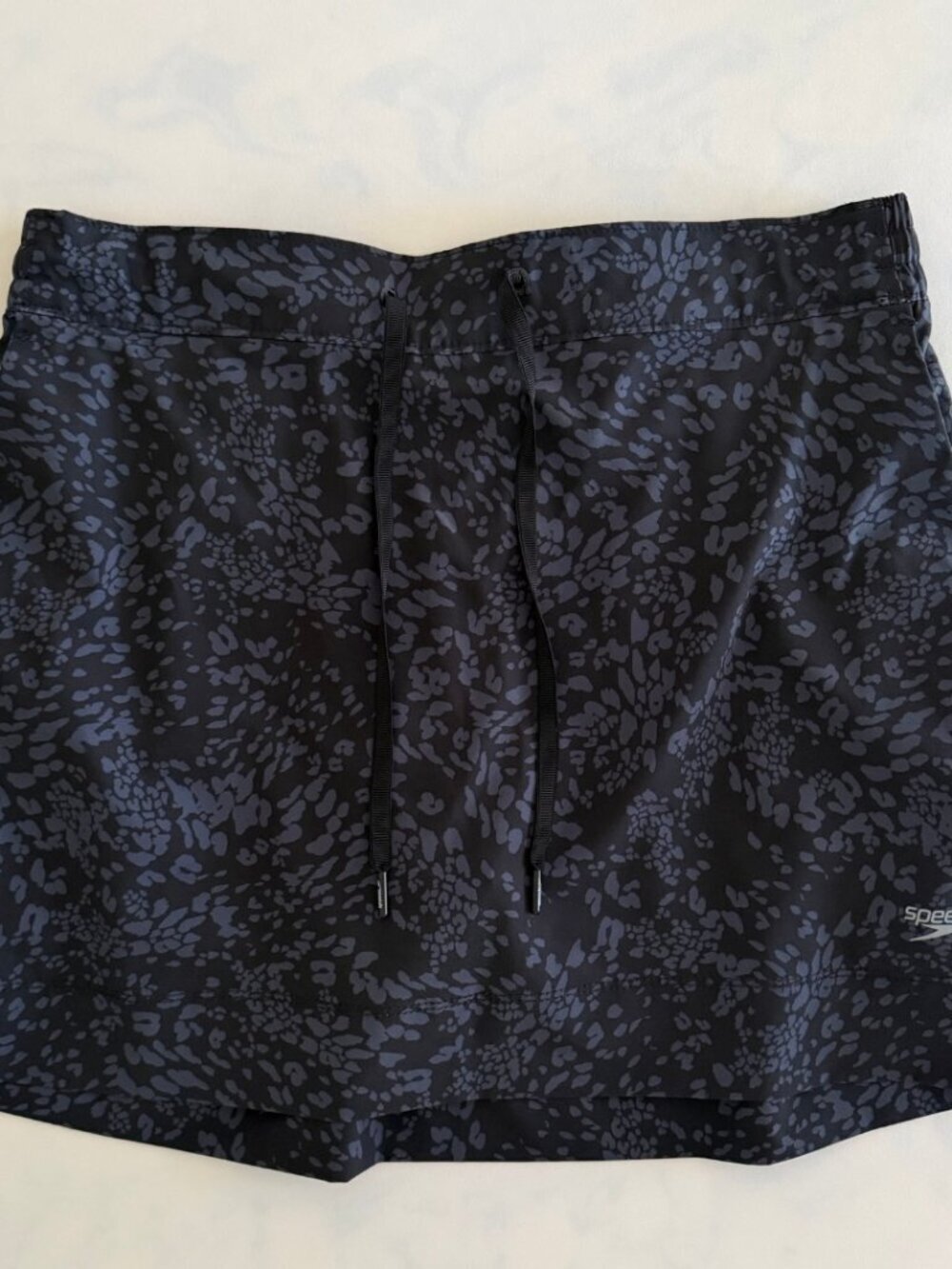 Speedo Grey & Black Pattern Drawstring Waist Athletic Skort